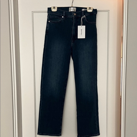 NWT Frame Denim Dark Blue Straight Jeans - Picture 1 of 3